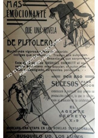 AFICHE PUBLICITARIO RETRO EL AGENTE SECRETO X-9 (NO ES REVISTA)