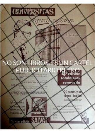 CARTEL PUBLICIDAD RETRO ENCICLOPEDIA UNIVERSITAS SALVAT 1955