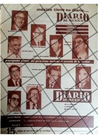 CARTEL PUBLICITARIO RETRO PERIODISTAS DEL DIARIO DE MEXICO