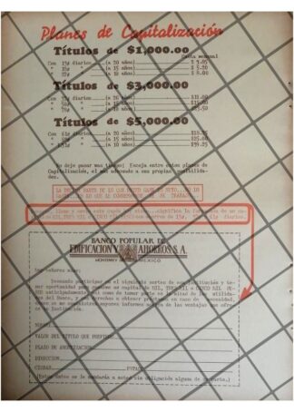 PUBLICIDAD ANTIGUA BANCO POPULAR DE EDIFICACION 1967 188