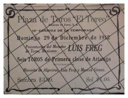 3 AFICHES ANTIGUOS CORRIDA PLAZA DE TOROS EL TOREO 1912 32 - Image 4