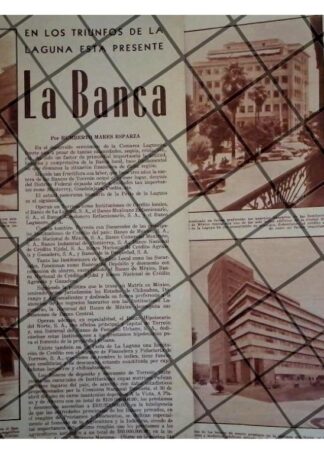 AFICHE RETRO BANCA Y BANCOS DE TORREON 1953