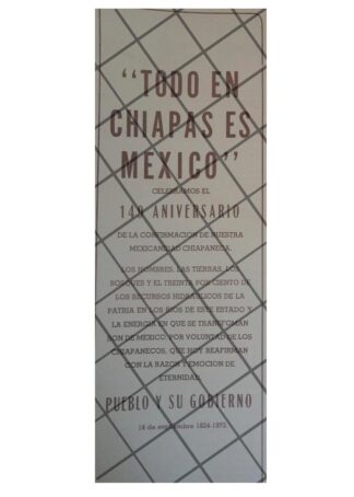 AFICHE RETRO. 149 ANIVERSARIO DE CHIAPAS 1973