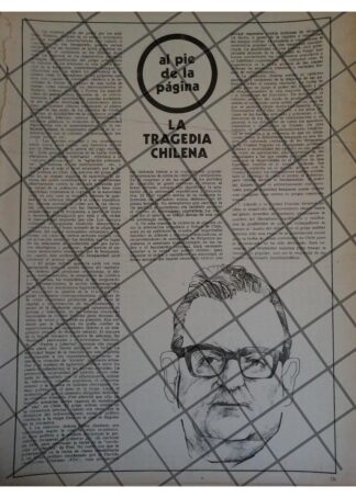 AFICHE RETRO ASESINATO DE SALVADOR ALLENDE S.1973