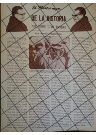 AFICHE RETRO ASESINATO SALVADOR ALLENDE 1973 ZABLUDOVSKY
