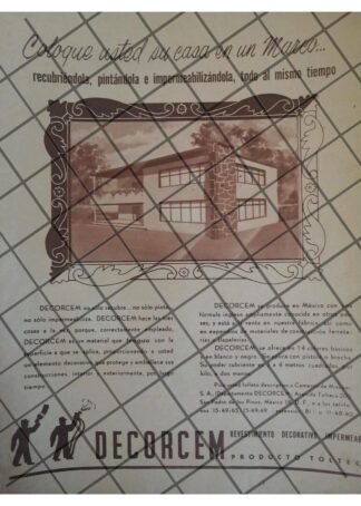 AFICHE PUBLICITARIO RETRO DECORCEM S.A 1953