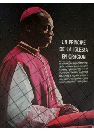 AFICHE RETRO LAURIAN RUGAMBWA PRIMER CARDENAL NEGRO