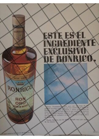 CARTEL PUBLICITARIO RETRO RONRICO RON ORO 1967 /4