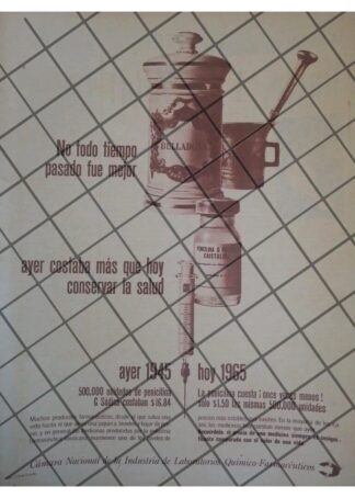 AFICHE RETRO CAMARA NAC. DE LABORATORIOS QUIMICOS 1965