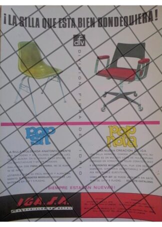 AFICHE PUBLICITARIO RETRO SILLAS IGA POP 1970