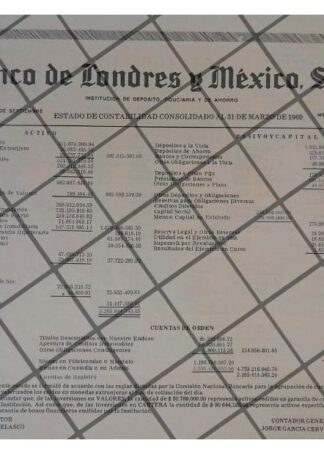 AFICHE RETRO BANCO DE LONDRES Y MEXICO 1969 /195