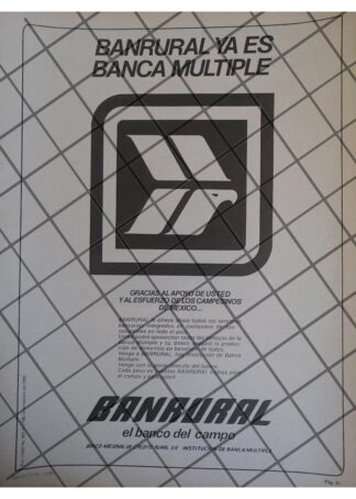 AFICHE RETRO BANCO BANRURAL 1982 /194