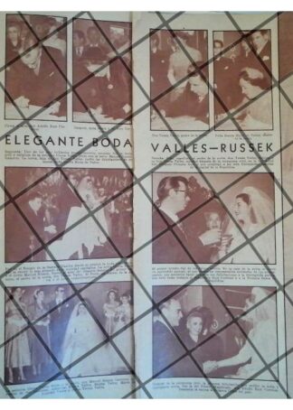AFICHE RETRO BODA RUSSEK VALLES 1953