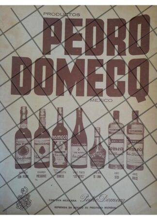 CARTEL PUBLICITARIO RETRO VINOS DOMECQ 1968 /9