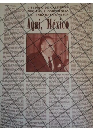 AFICHE RETRO DISCURSO DE EMILIO CALDERON PUIG, SUIZA 1964
