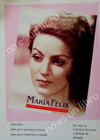 CARTEL ANTIGUO ORIGINAL DE . MARIA FELIX PRESENTA SU LIBRO 1992