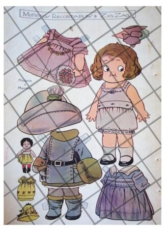 RARO JUGUETE ANTIGUO DE PAPEL. MARIQUITA 1920