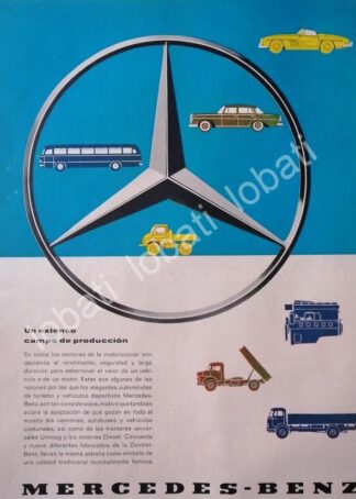 CARTEL ANTIGUO ORIGINAL DE AUTOS MERCEDEZ BENS 1960 /286