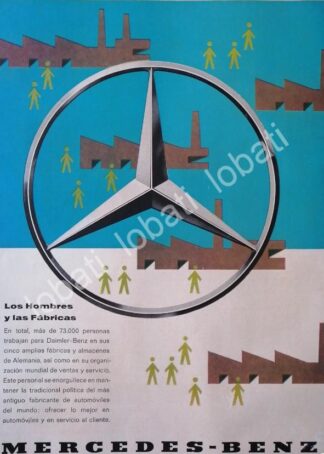 CARTEL ANTIGUO ORIGINAL DE AUTOS MERCEDES BENZ 1950s /276