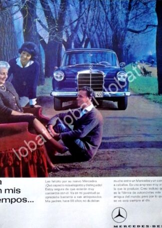 CARTEL ANTIGUO ORIGINAL DE AUTOS MERCEDEZ BENS 220 SE 1961 1RA VERSION /284