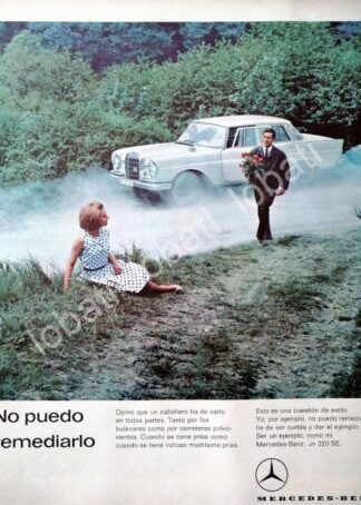 CARTEL ANTIGUO ORIGINAL DE AUTOS MERCEDEZ BENS 220 SE 1961 1RA VERSION /283