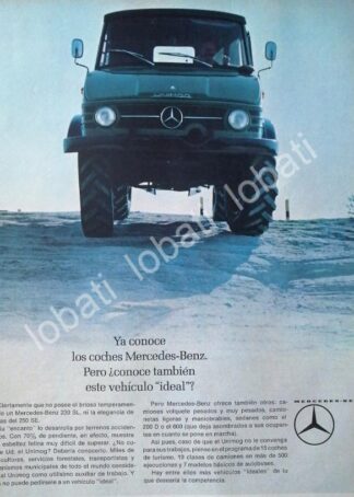 CARTEL ANTIGUO ORIGINAL DE AUTOS CAMIONES MERCEDES BENZ UNIMOG 1959 /278