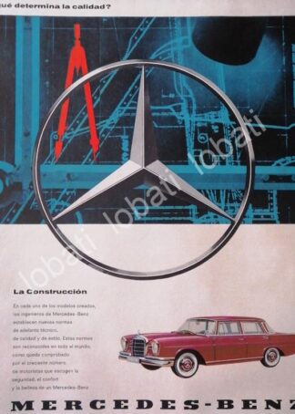 CARTEL ANTIGUO ORIGINAL DE AUTOS MERCEDES BENZ SERIE S 1961 /292 /RARO