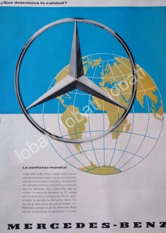 CARTEL ANTIGUO ORIGINAL DE AUTOS MERCEDES BENZ 1950s /275