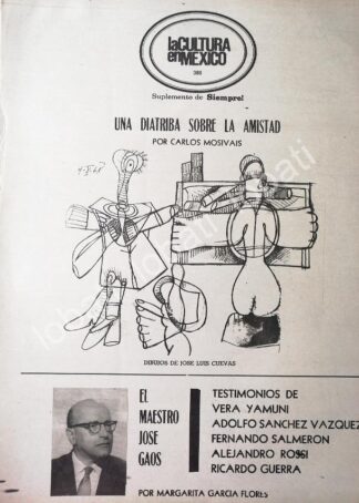 CARTEL ANTIGUO ORIGINAL DE PORTADA DE JOSE LUIS CUEVAS 1968