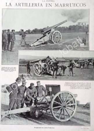 GRABADO ANTIGUO MANIOBRAS DE ARTILLERIA 1921 / MLT