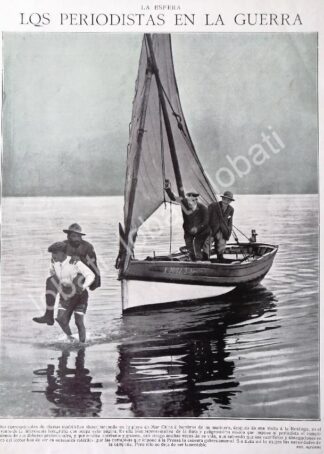 CARTEL ANTIGUO ORIGINAL DE NOTA & GRABADO ANTIGUO CORREPONSALES DE GUERRA 1921