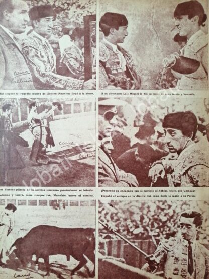 CARTEL ANTIGUO ORIGINAL DE ULTIMA CORRIDA Y MUERTE DE MANOLETE 1947 / TOROS /FEP - Image 5
