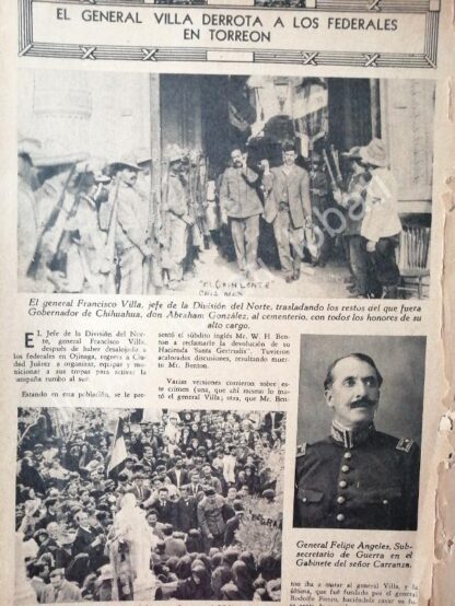 CARTEL ANTIGUO ORIGINAL DE PANCHO VILLA DERROTA A FEDERALES EN TORREON 1940 RVM - Image 5