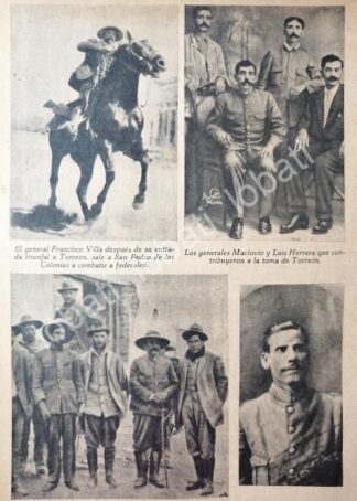CARTEL ANTIGUO ORIGINAL DE PANCHO VILLA DERROTA A FEDERALES EN TORREON 1940 RVM