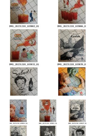 12 CARTELES ANTIGUOS REFRESCOS ORANGE CRUSH 50s 60s /341