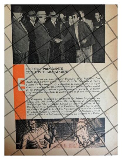 4 AFICHES RETRO RUIZ CORTINEZ EN LA FUNDIDORA MONTERREY 1955 - Image 5
