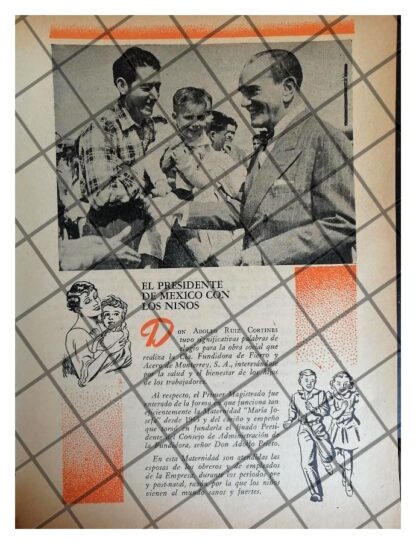 4 AFICHES RETRO RUIZ CORTINEZ EN LA FUNDIDORA MONTERREY 1955 - Image 4