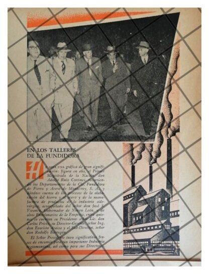 4 AFICHES RETRO RUIZ CORTINEZ EN LA FUNDIDORA MONTERREY 1955 - Image 2
