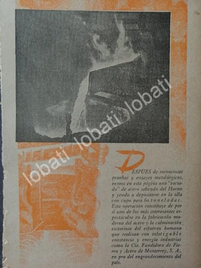 CARTEL ANTIGUO ORIGINAL DE 15 AFICHES DE LA FUNDIDORA MONTERREY 1940 & 1945. - Image 11