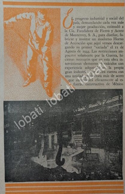 CARTEL ANTIGUO ORIGINAL DE 15 AFICHES DE LA FUNDIDORA MONTERREY 1940 & 1945. - Image 13