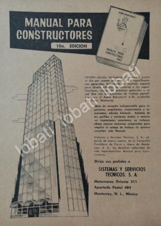 CARTEL ANTIGUO ORIGINAL DE SISTEMAS Y SERVICIOS TECNICOS S.A 1965 /731 MONTERREY