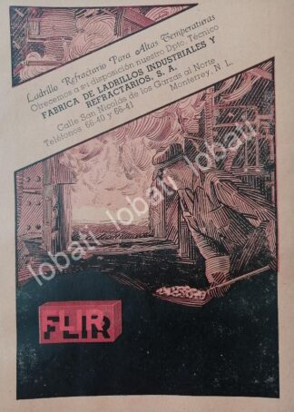 CARTEL ANTIGUO ORIGINAL DE FABRICA DE LADRILLOS. FLIR 1942 MONTERREY /732