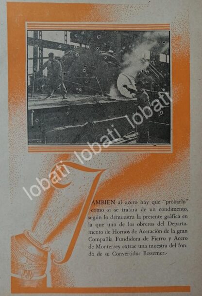 CARTEL ANTIGUO ORIGINAL DE 15 AFICHES DE LA FUNDIDORA MONTERREY 1940 & 1945. - Image 5