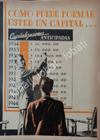 CARTEL ANTIGUO ORIGINAL DE FOLLETO DEL BANCO POPULAR DE EDIFICACION Y AHORROS 1946 /222