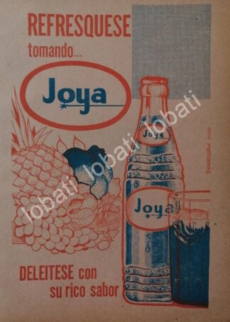 CARTEL ANTIGUO ORIGINAL DE REFRESCOS JOYA 1965 ( TOPO CHICO ) DIBUJO: VERASTEGUI. /224