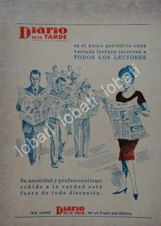 CARTEL ANTIGUO ORIGINAL DE AFICHE DEL PERIODICO DIARIO DE LA TARDE 1965 / N85 MONTERREY