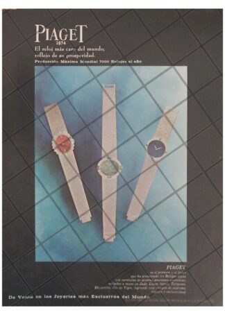 CARTEL PUBLICITARIO RETRO. RELOJES PIAGET 1967 /10