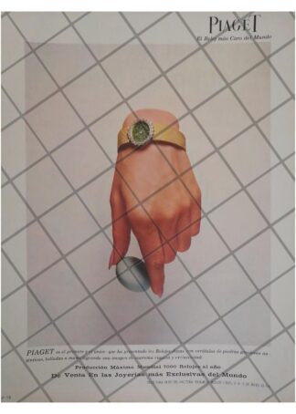 CARTEL PUBLICITARIO RETRO. RELOJES PIAGET 1967 /9