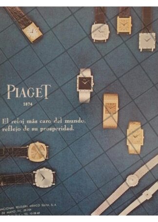 CARTEL PUBLICITARIO RETRO. RELOJES PIAGET 1966 /6