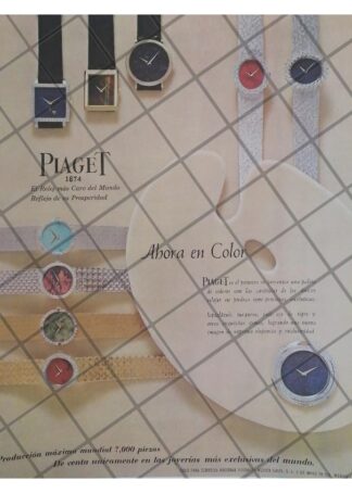 CARTEL PUBLICITARIO RETRO. RELOJES PIAGET COLOR 1967